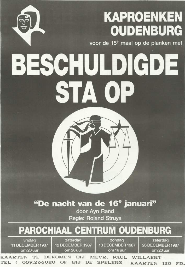 Productie december 1987 'Beschuldigde sta op – De nacht van de 16de januari'